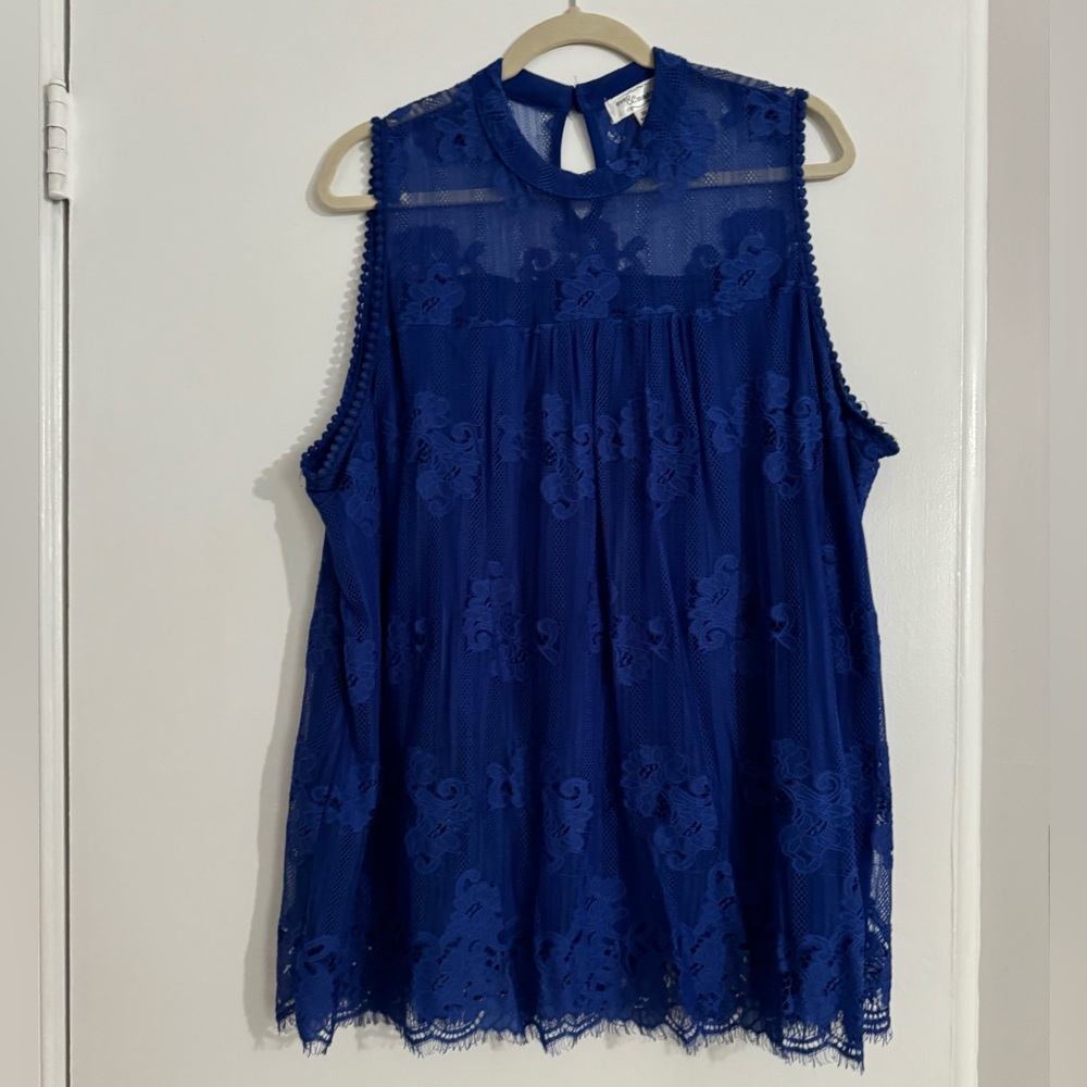 Royal blue lacy top